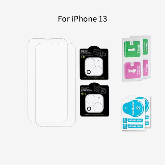 2PCS Back Camera Protector + 2PCS Tempered Glass Screen Protector