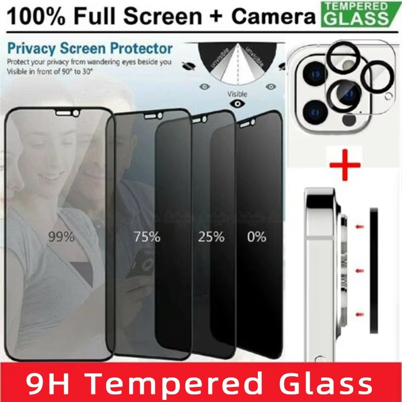 2 Pack Anti-Spy Privacy Tempered Glass Screen Protector