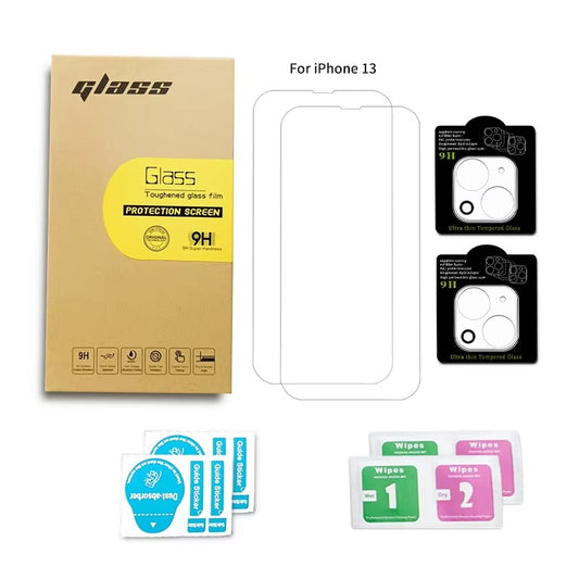 2PCS Back Camera Protector + 2PCS Tempered Glass Screen Protector